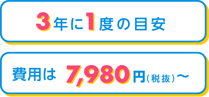 3年に1度の目安 費用は7,980円~(税抜)